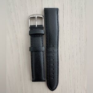 Michele black leather band 18mm